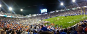 Stadium view of the game